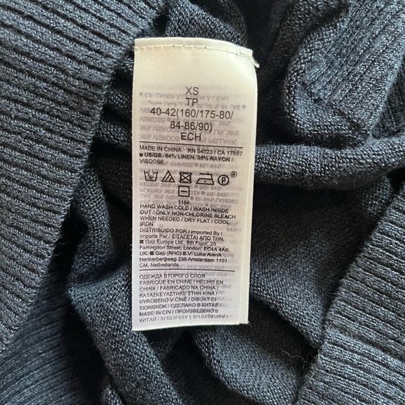 Banana Republic Linen Blend Lightweight Dark Navy Crewneck Sweater. Women’s XS - Picture 3 of 6